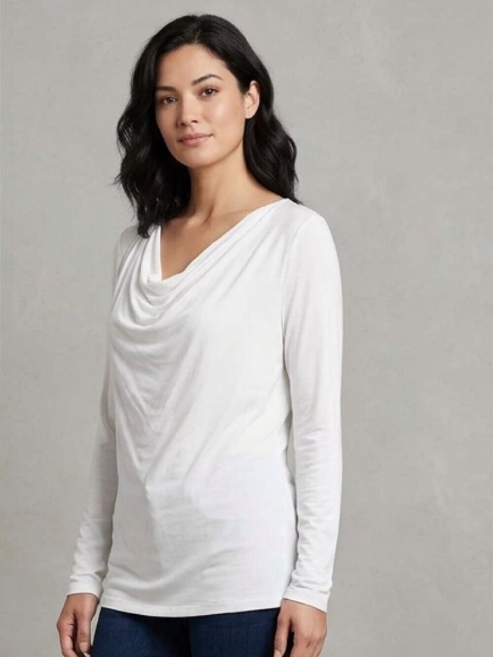 Lord & Taylor White Rayon Top